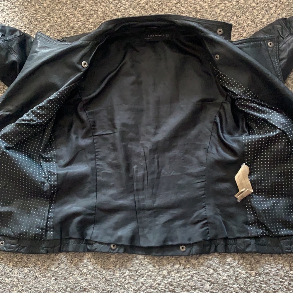 Zara Lamb Leather Biker Jacket - Picture 14 of 16